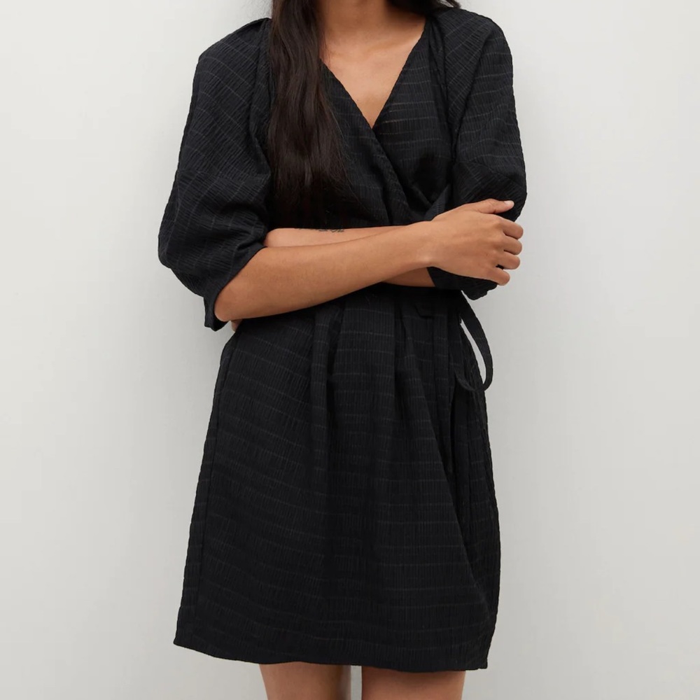 Mango Balloon Sleeve Dress